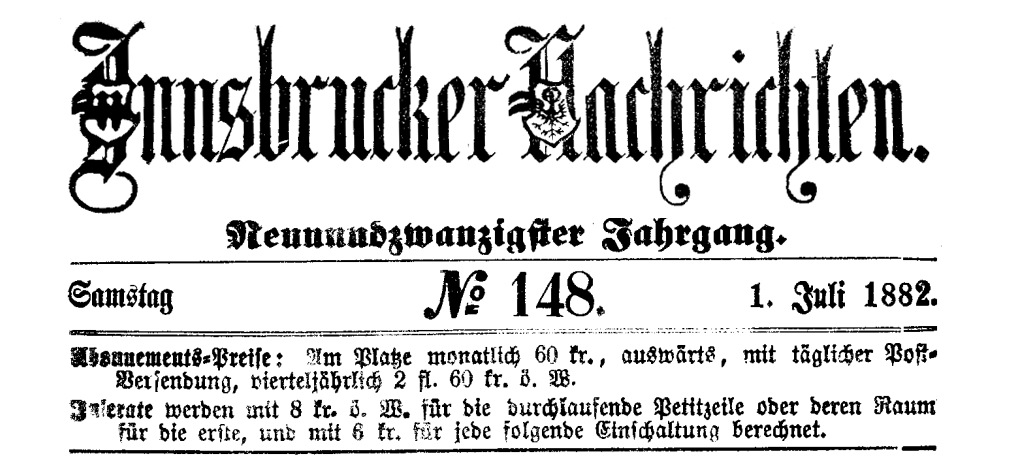 Innsbrucker Nachrichten 1882