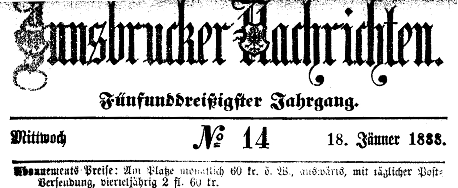 Innsbrucker Nachrichten 1888