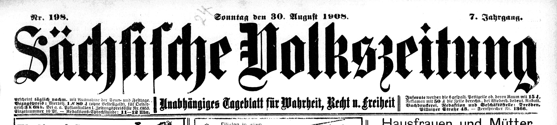 Sächsische Volkszeitung 1908