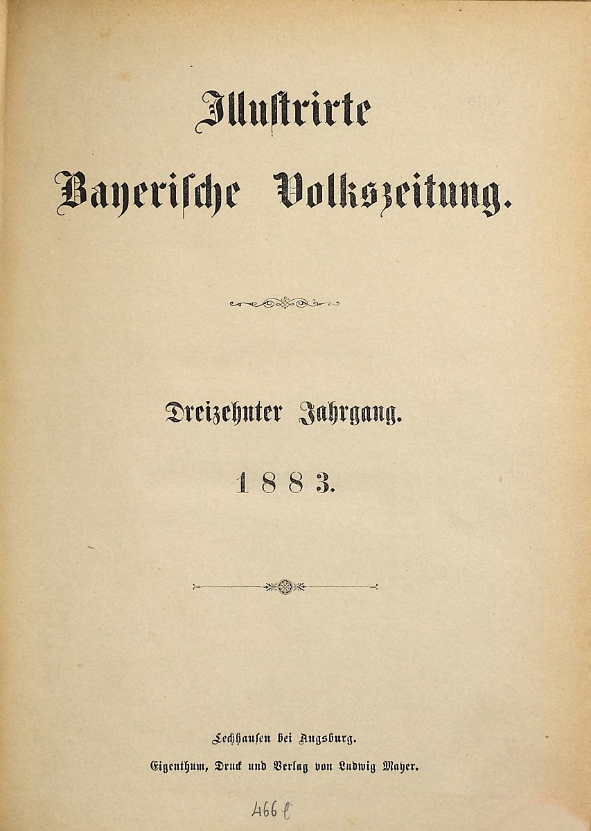 Illustrirte Bayerische Volkszeitung Titelblatt