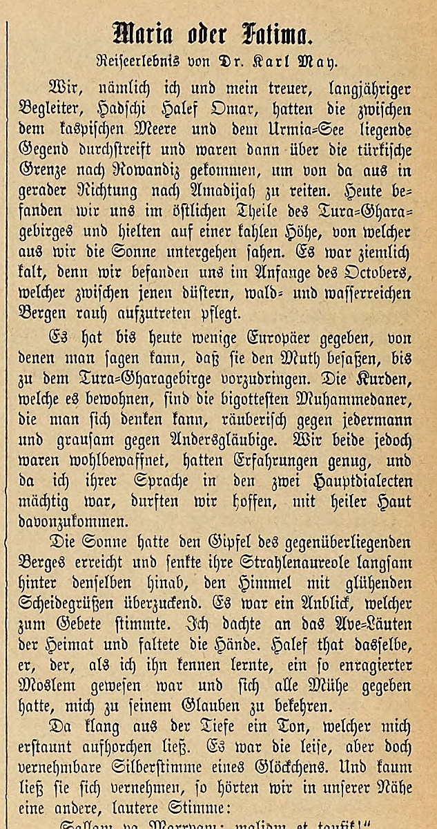 Maria oder Fatima TA